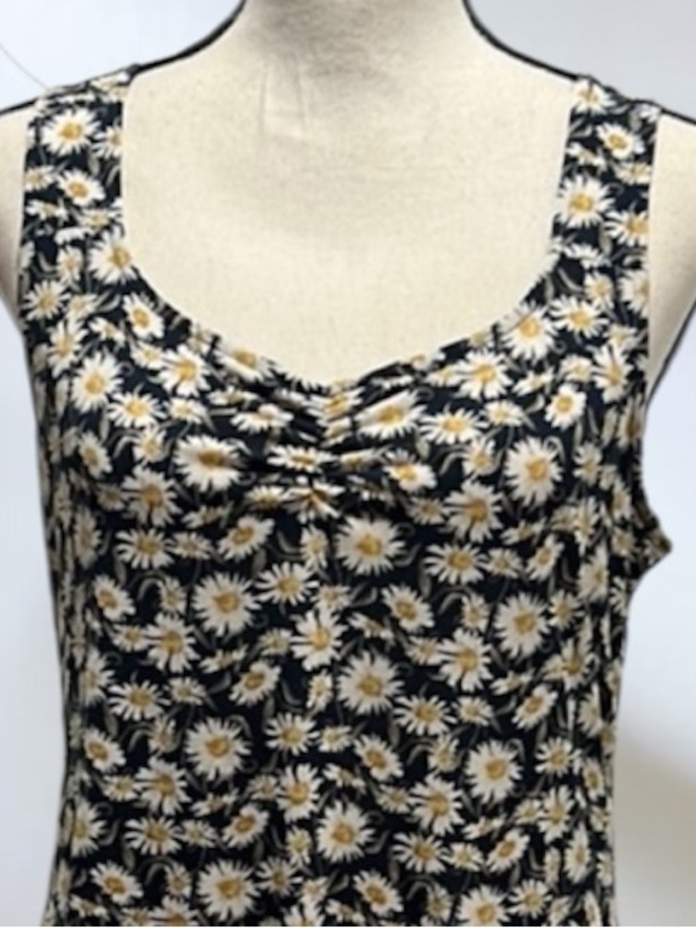 Wallflower Navy Daisy Print A-Line Tank Dress  Sizecl L - Picture 3 of 7